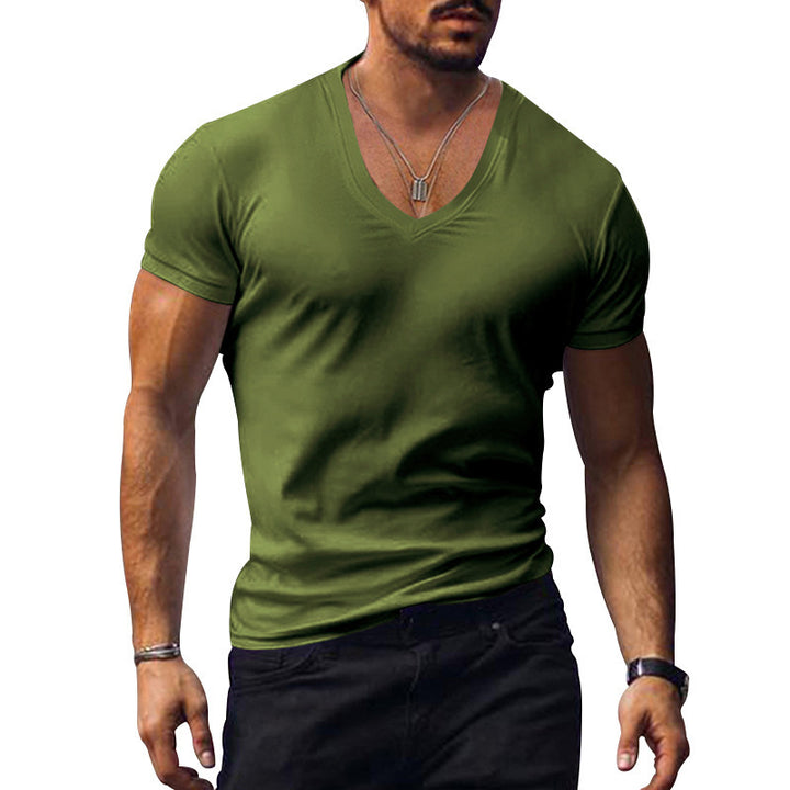 V-neck cotton blend breathable t-shirt for men Lune London