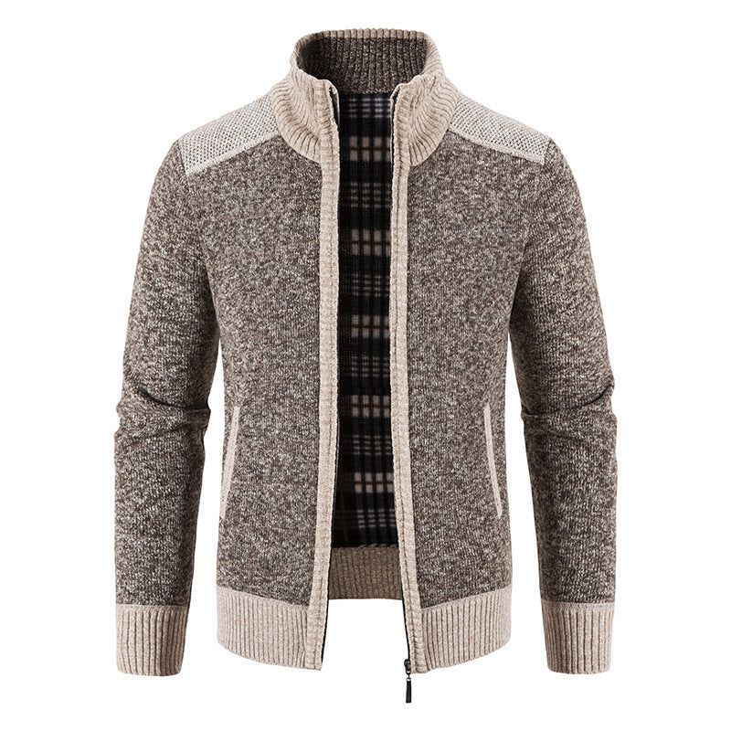 Men's knitted jacket with high collar and stylish details Lune London