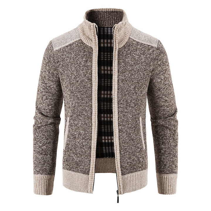 Men's knitted jacket with high collar and stylish details Lune London