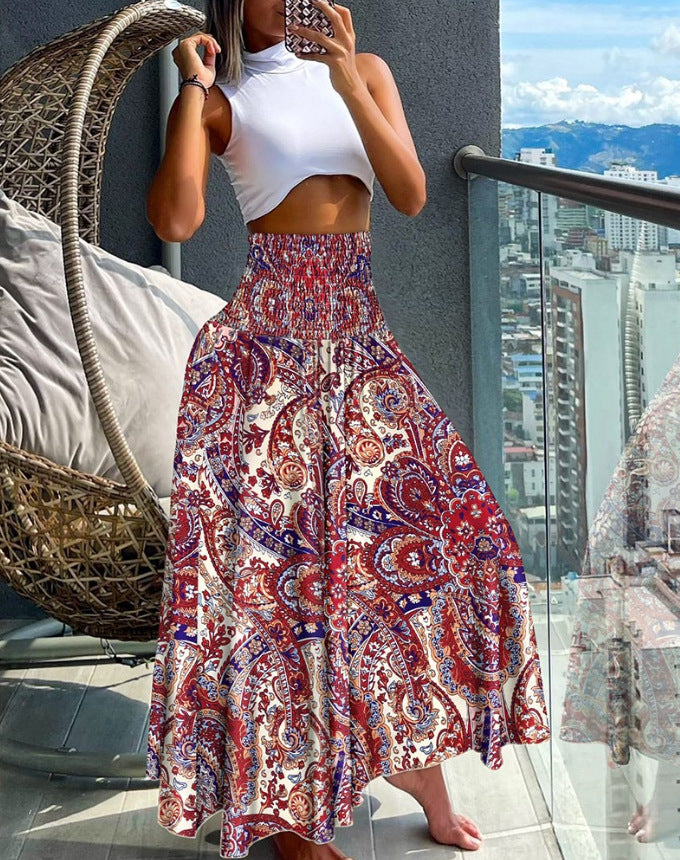 Chic and Stylish Boho Printed Maxi Skirt for Women