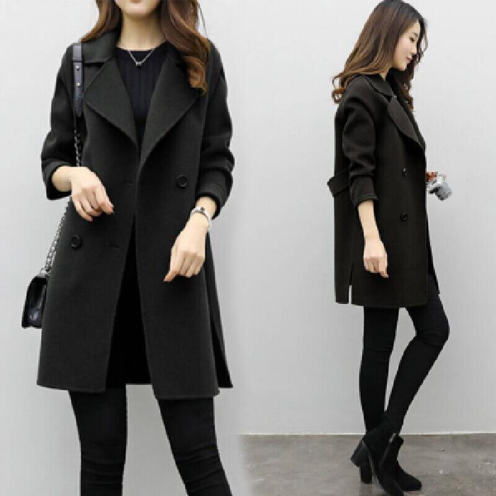 Lune London | Women's Elegant Wool Coat with Double Button Placket