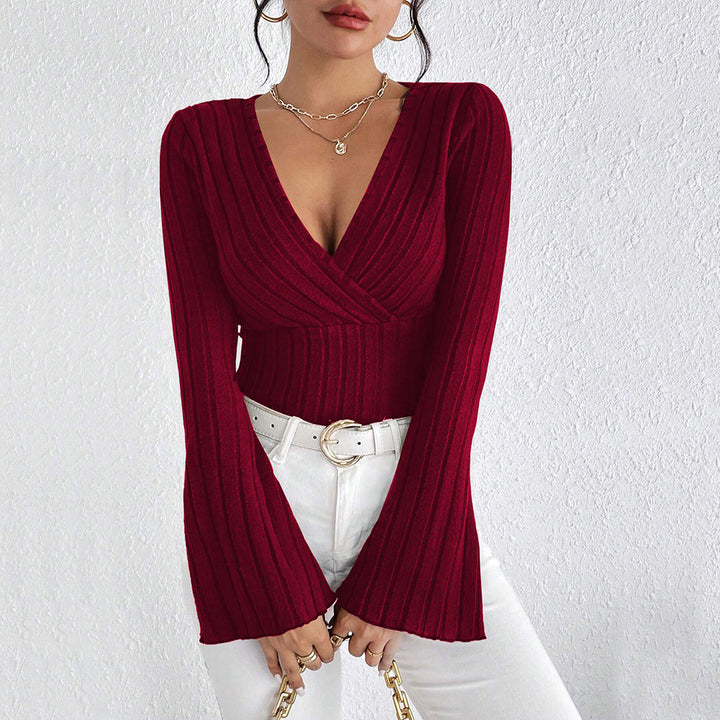 Chemise à manches longues pour femmes avec design enroulé et manches volumineuses Chic & Stil