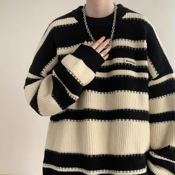 Lune London oversized striped design casual sweater for women