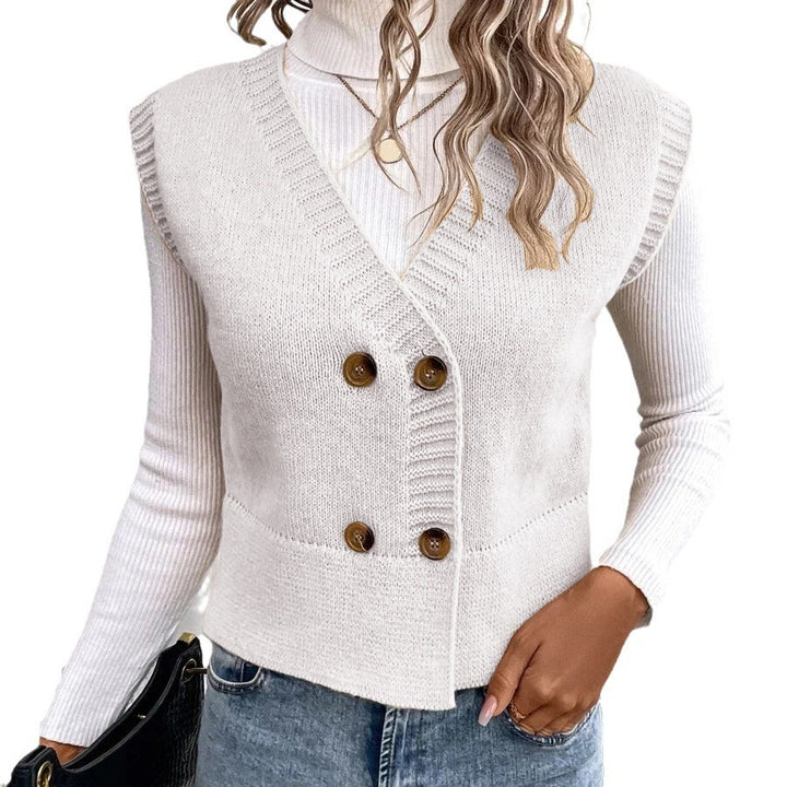 Knitted cardigan for women with double row of buttons Lune London