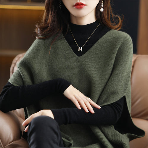 Ladies fashion knit poncho Lune London