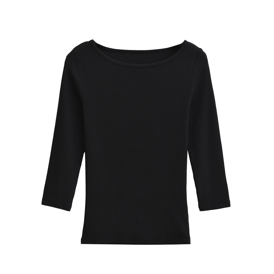 Women long sleeve top with elegant round neck Lune London