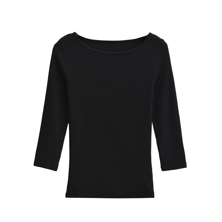 Women long sleeve top with elegant round neck Lune London