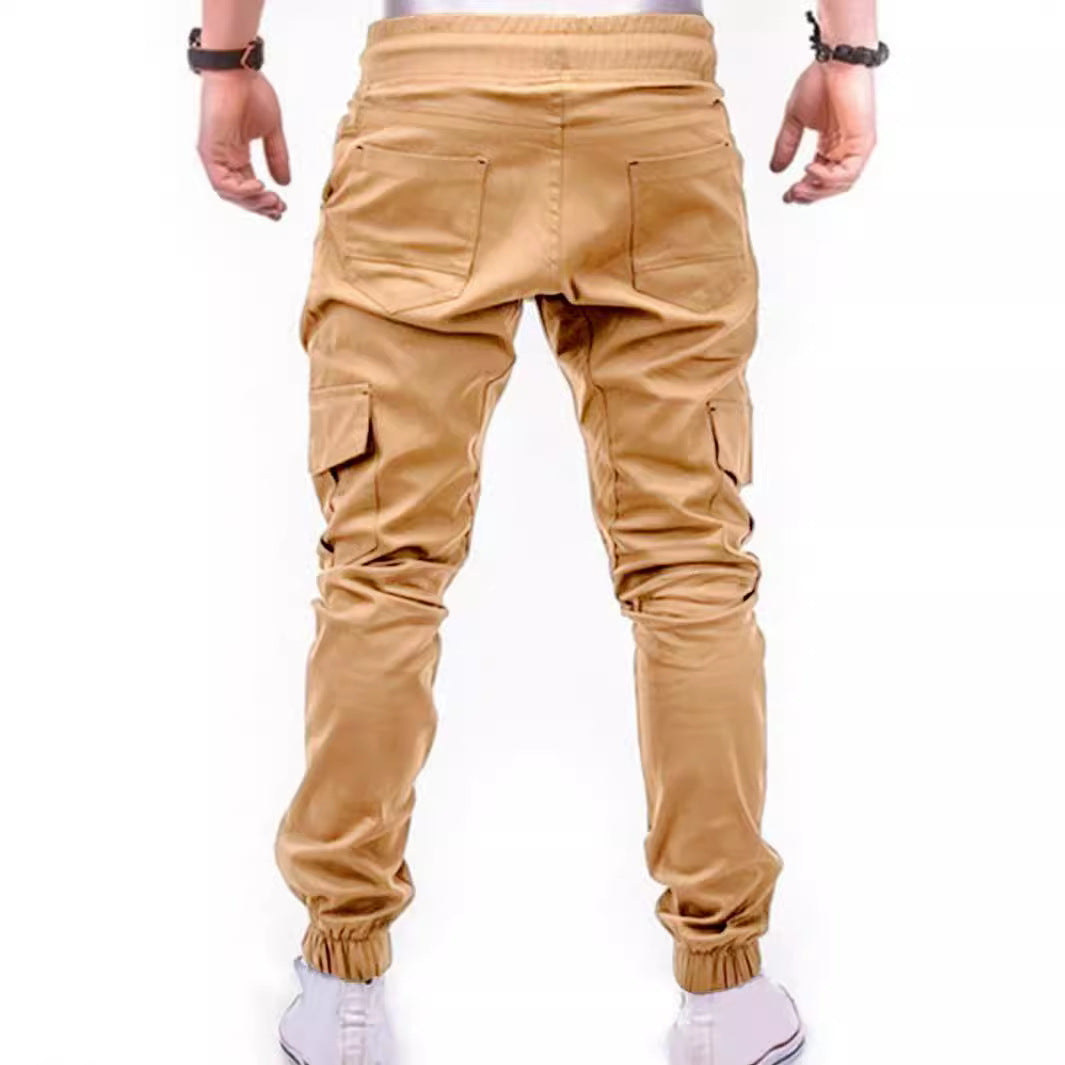 Men's Cargo Pants with Elastic Waistband and Practical Multifunctional Pockets Lune London