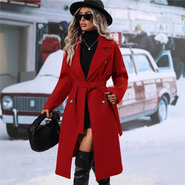 Lune London Double-Breasted Wool Coat for Women
