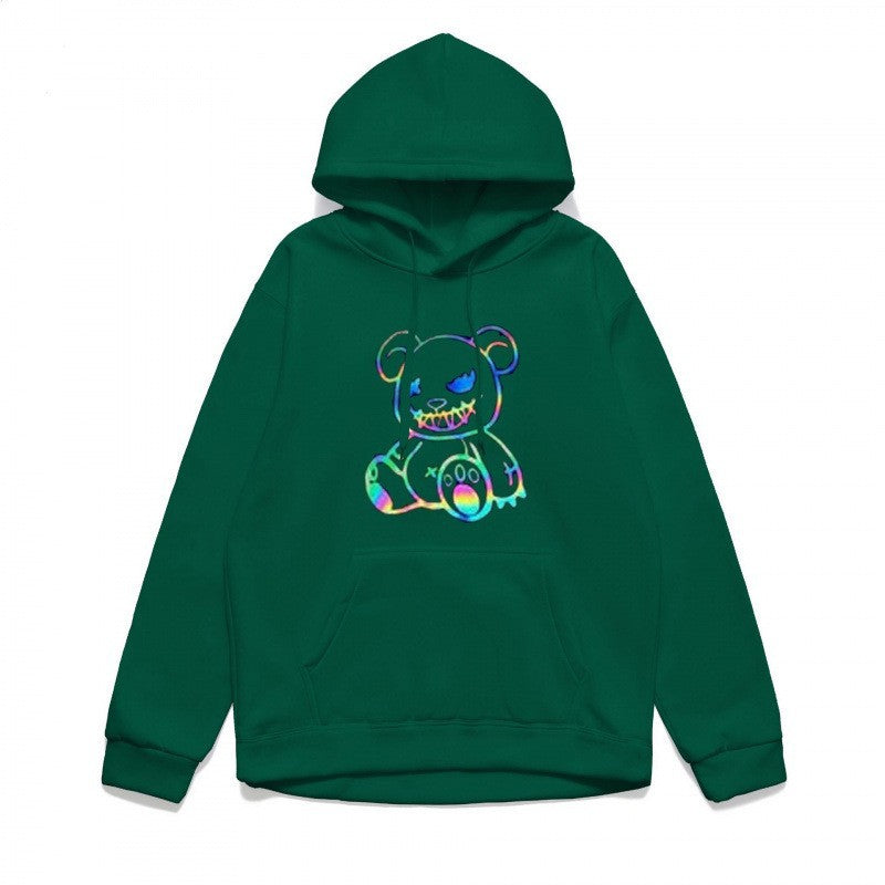 Ladies hoodie sweatshirt with cool bear motif and comfortable fit Chic & Stil