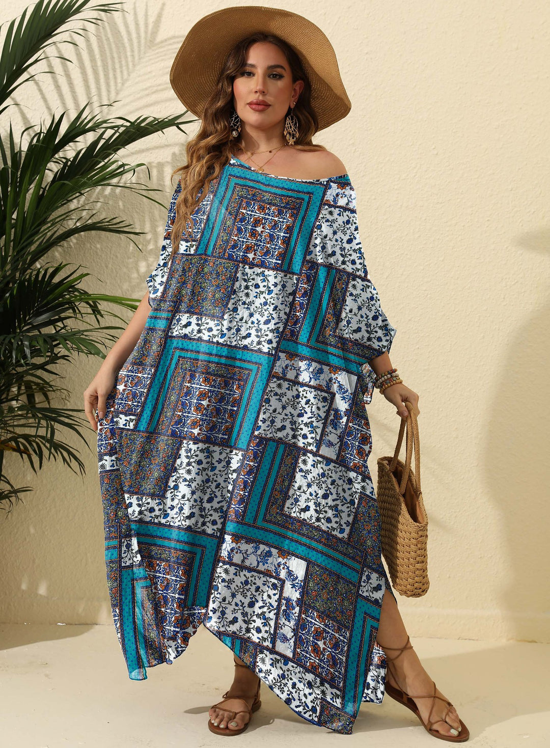 Women Bohemian Chic Printed Maxi Kaftan