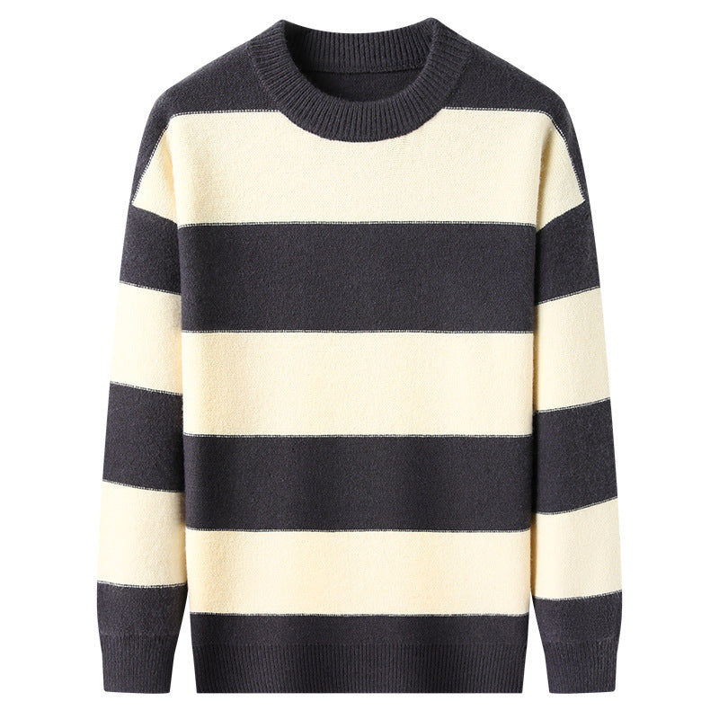 Knitted sweater for men with a nice striped pattern and a modern fit Lune London