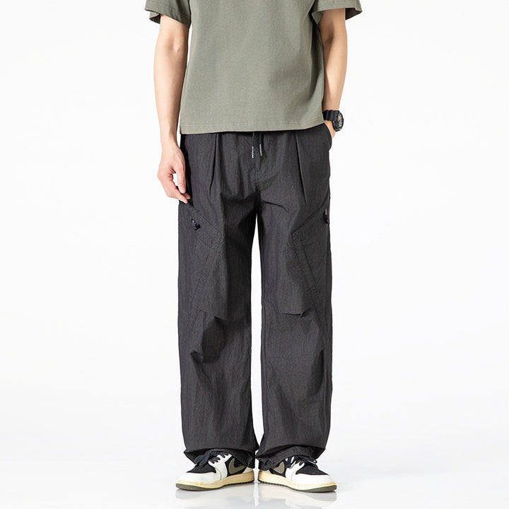 Pantalon cargo décontracté pour hommes avec ceinture élastique réglable et poches polyvalentes Chic und Stil