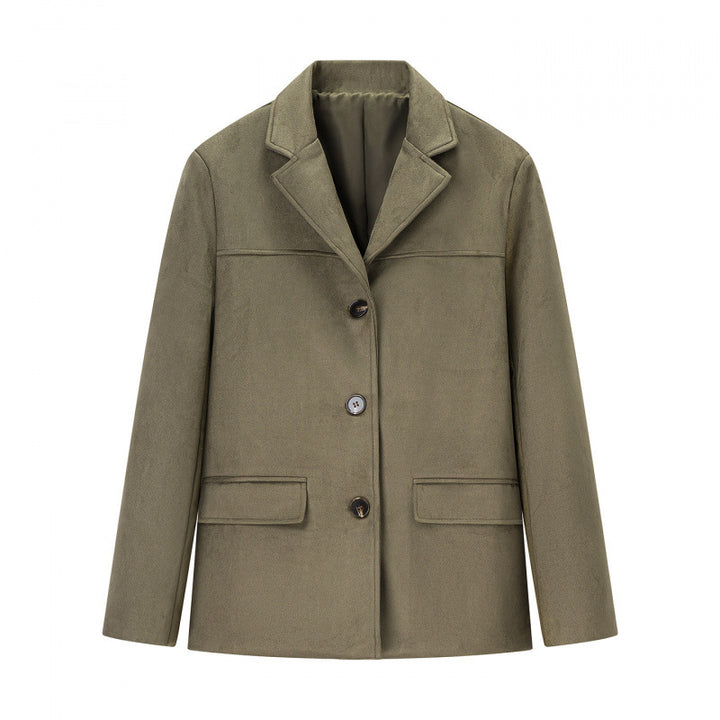 Classic blazer jacket for women in soft material with patch pockets Lune London