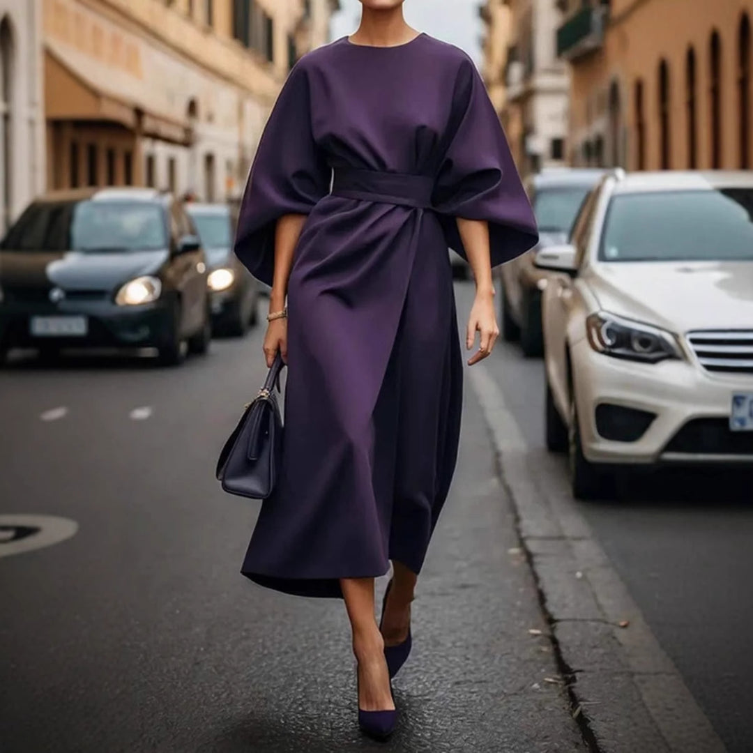 Elegant maxi dress for women with balloon sleeves and fitted cut Lune London