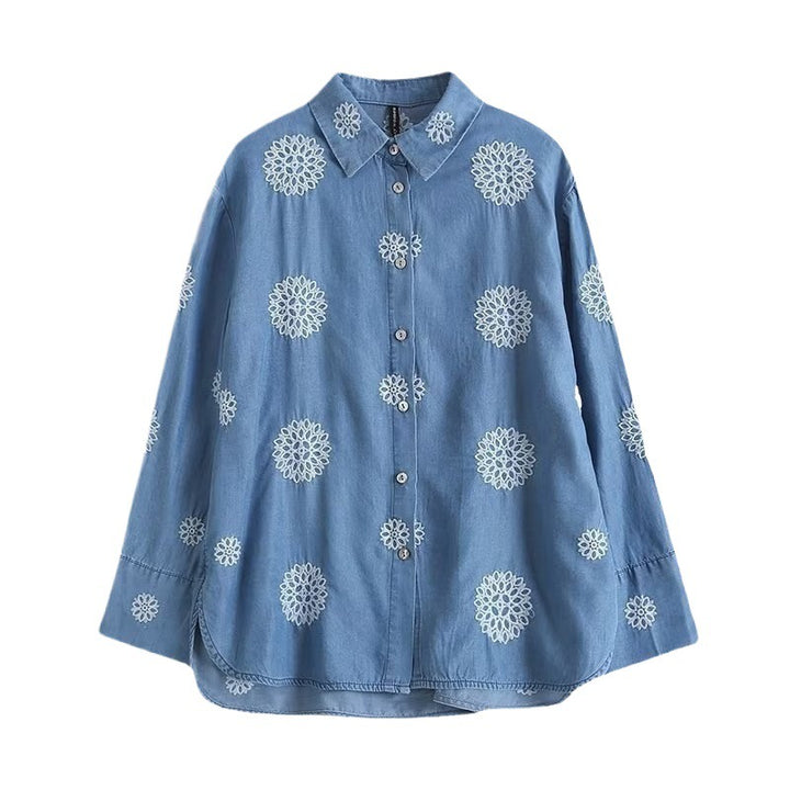 Lune London Embroidered Floral Design Blouse for Women