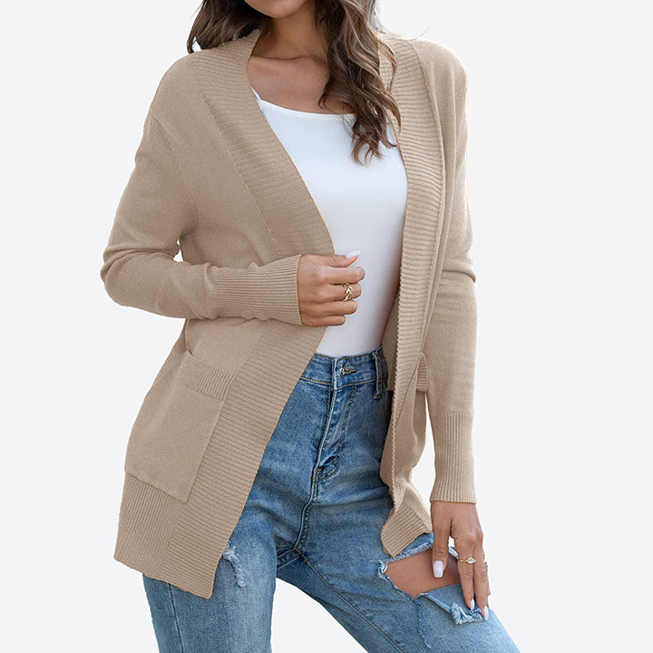 Ladies Long Sleeve Knit Coat Lune London