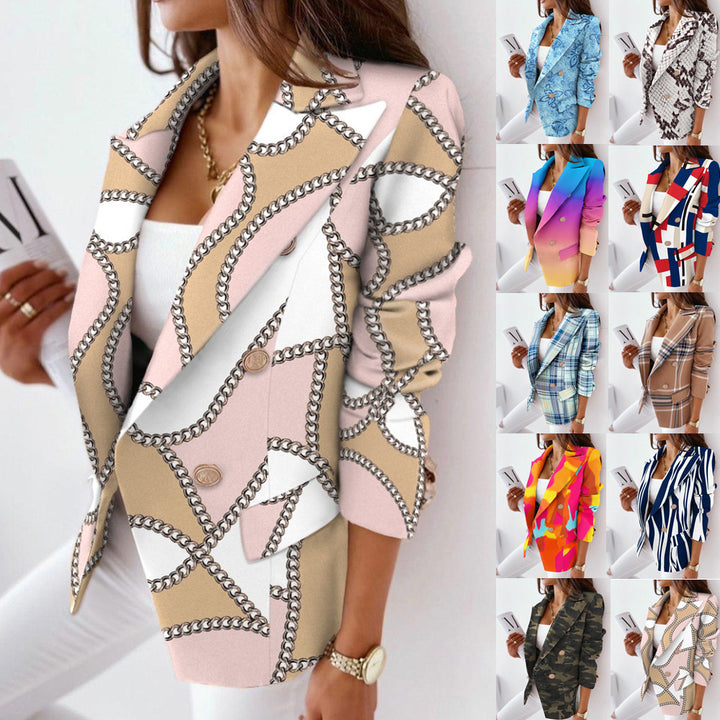 Women's stylish blazer with zebra pattern and double row of buttons Lune London
