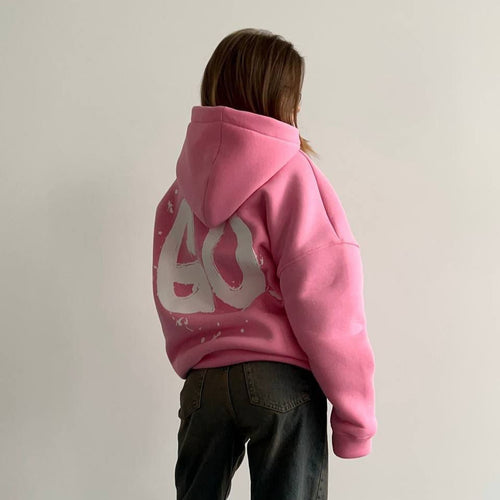 Oversized hooded sweatshirt for women with a comfortable fit and casual sleeves Lune London