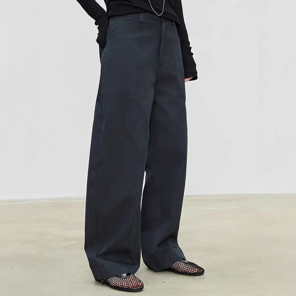 Pantalon large taille haute pour femmes en tissu texturé Chic & Stil