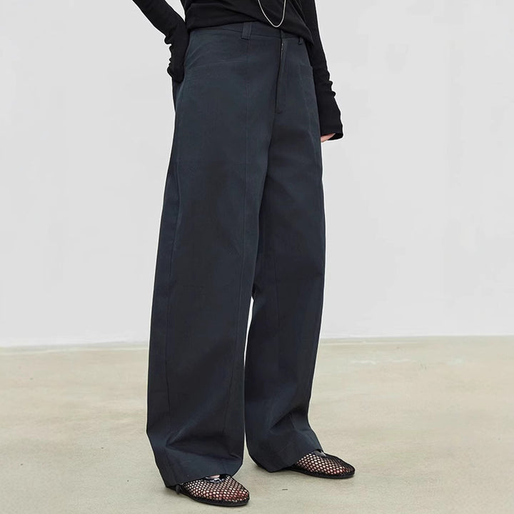 Pantalon large taille haute pour femmes en tissu texturé Chic & Stil