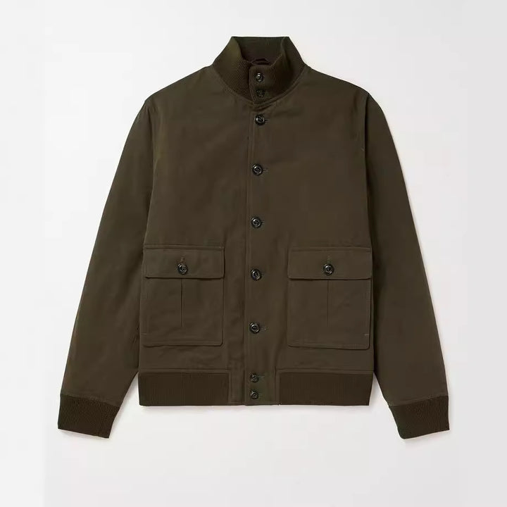 Elegant suede jacket for men with a practical collar and patch pockets Lune London