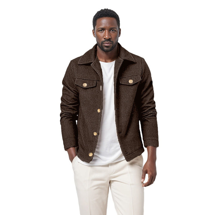 Stylish denim jacket for men with pretty button details Lune London