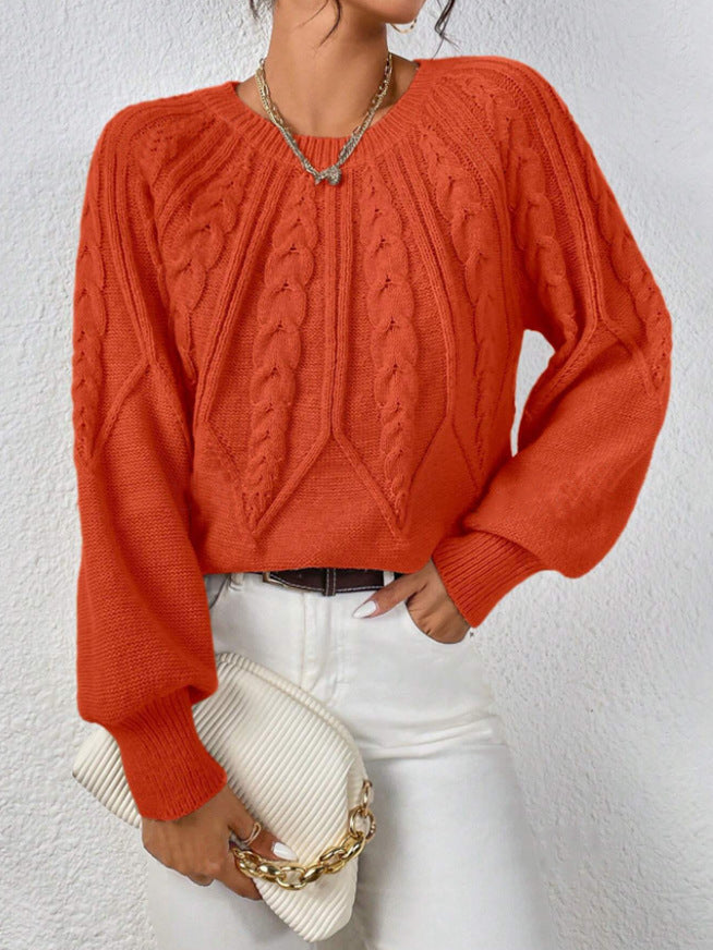 Knit sweater for women with cable pattern and wide sleeves Lune London
