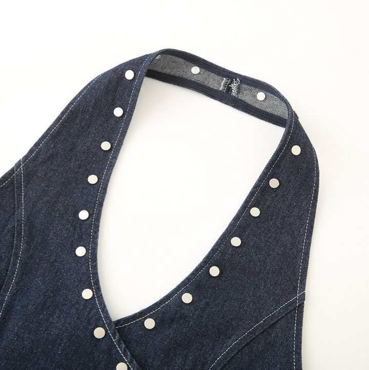 Lune London Elegant denim jacket for women with decorative snap buttons and a relaxed fit
