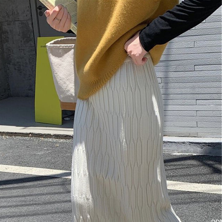Pantalon en tricot pour femmes avec un design texturé et une coupe large Chic & Stil
