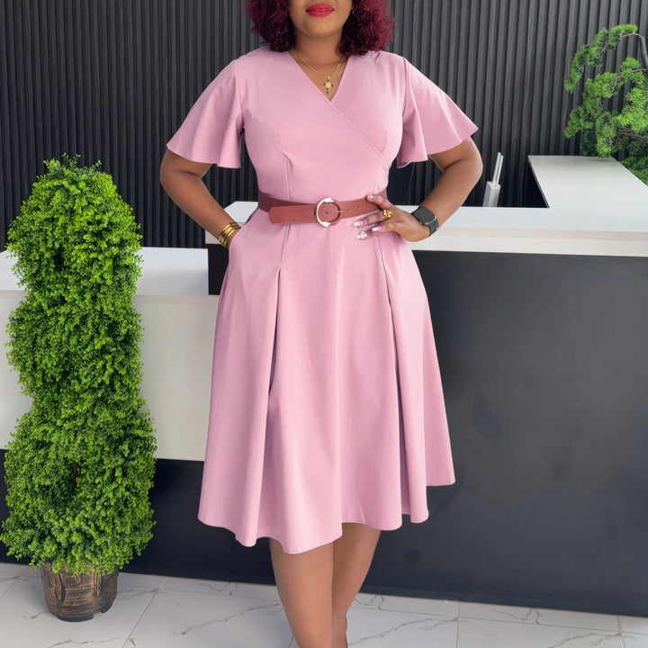 Wrap dress for women with a flattering cut and an elegant belt at the waist Lune London