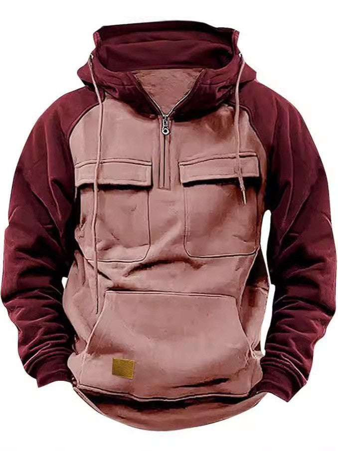 Pullover à capuche décontracté pour hommes avec poches intégrées et style kangourou Lune London