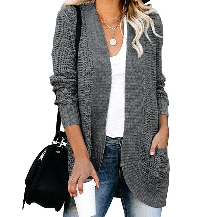 Knit jacket for women with a breathable mesh structure and practical pockets Lune London