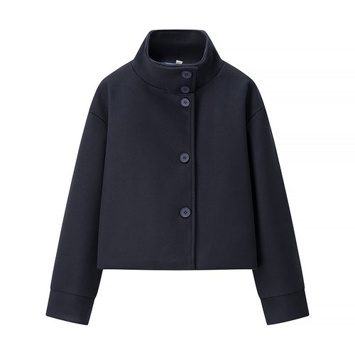 Fashionable short women's jacket with high collar and practical buttons Lune London