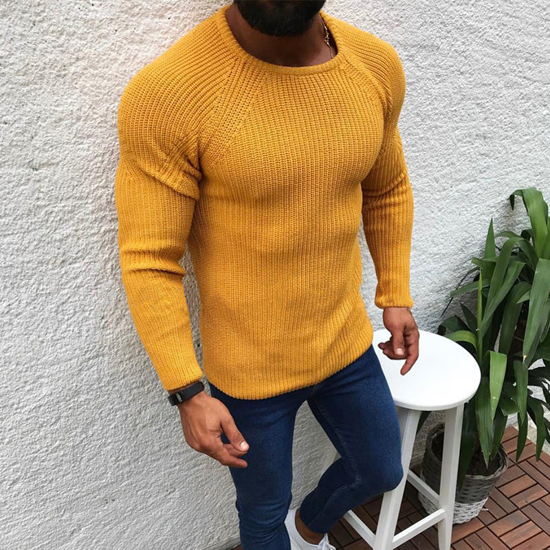 Knitted sweater for men with structured honeycomb pattern and fitted cut Lune London