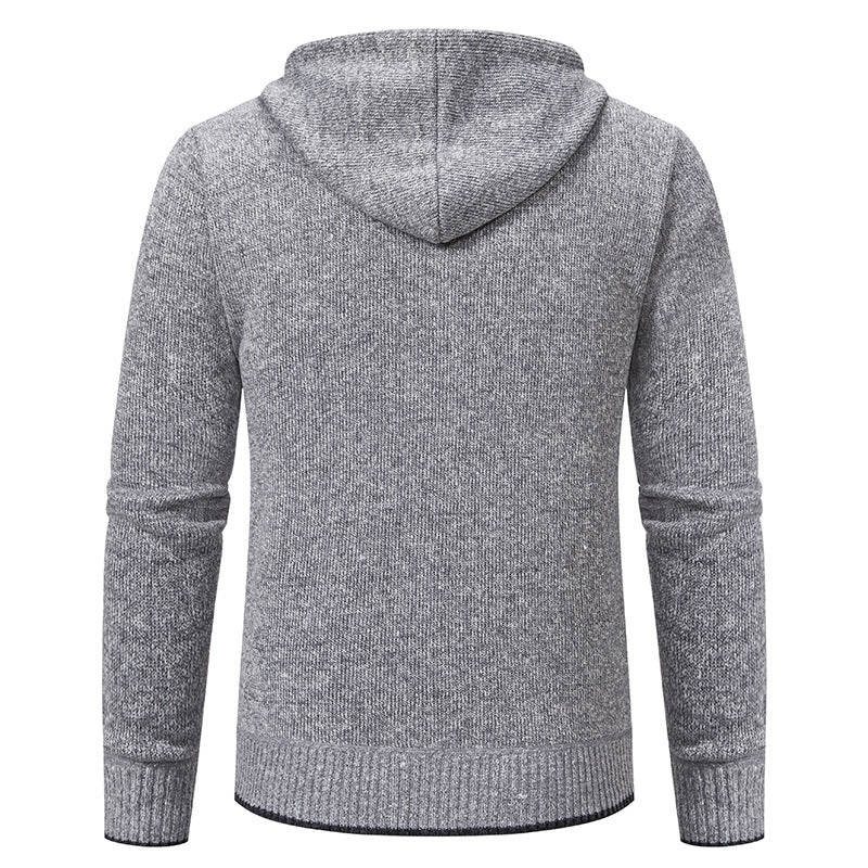 Men's knitted jacket with hood and soft inner lining Lune London