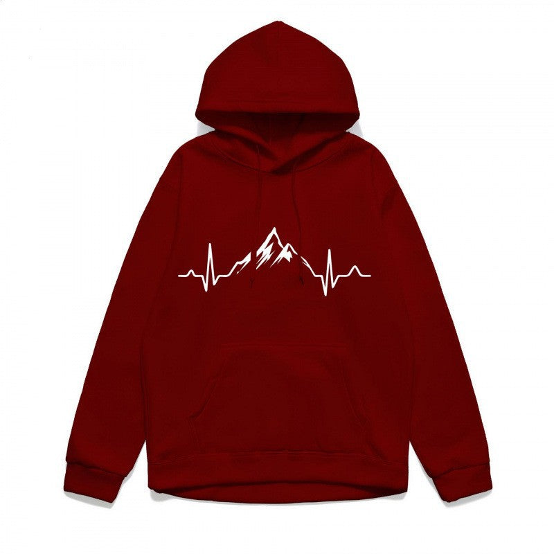 Women's hoodie with stylish mountain motif and high-quality cotton Chic & Stil