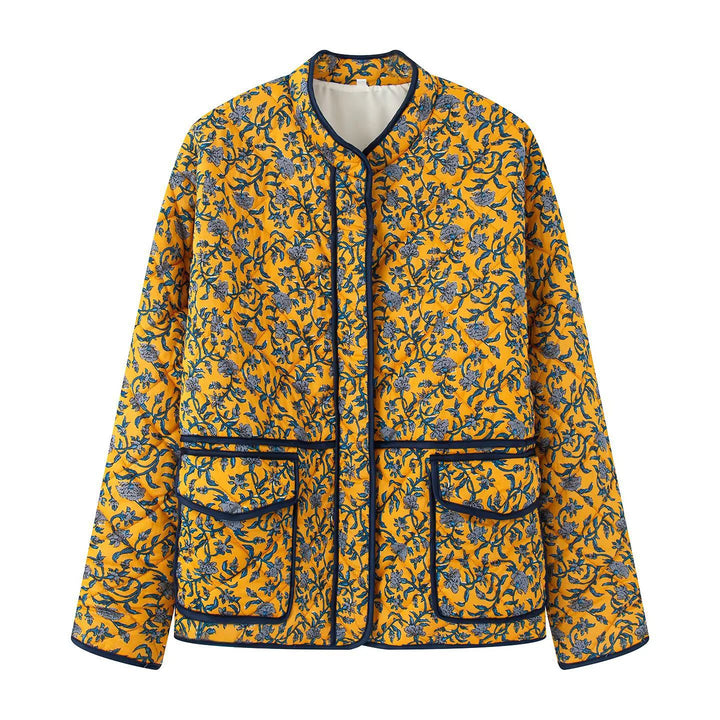 Flower quilted jacket for women with practical pockets Lune London