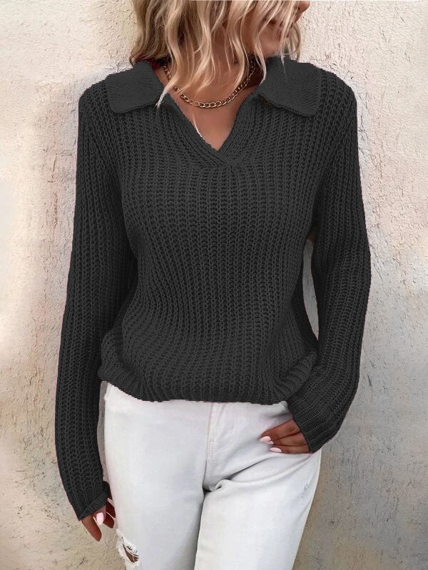 Lune London Women's V Neck Knitted Sweater