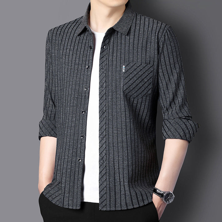 Casual long-sleeved shirt for men with modern striped pattern Lune London