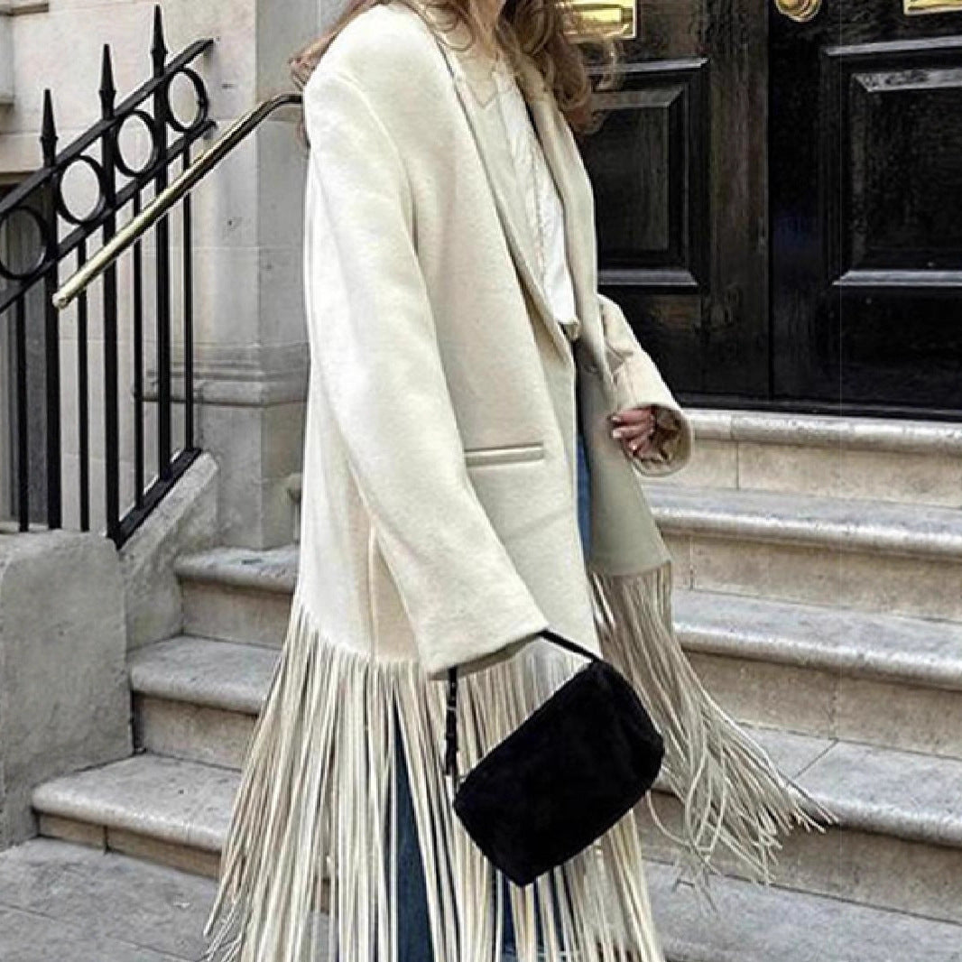 Manteau surdimensionné pour femmes avec franges Chic & Stil