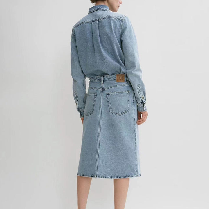 Classic A-line denim skirt for women Lune London