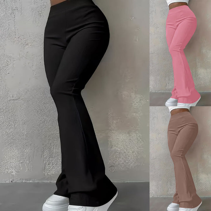 High-waisted bell-bottom pants for ladies Lune London
