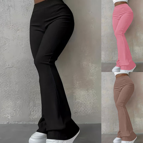 High-waisted bell-bottom pants for ladies Lune London