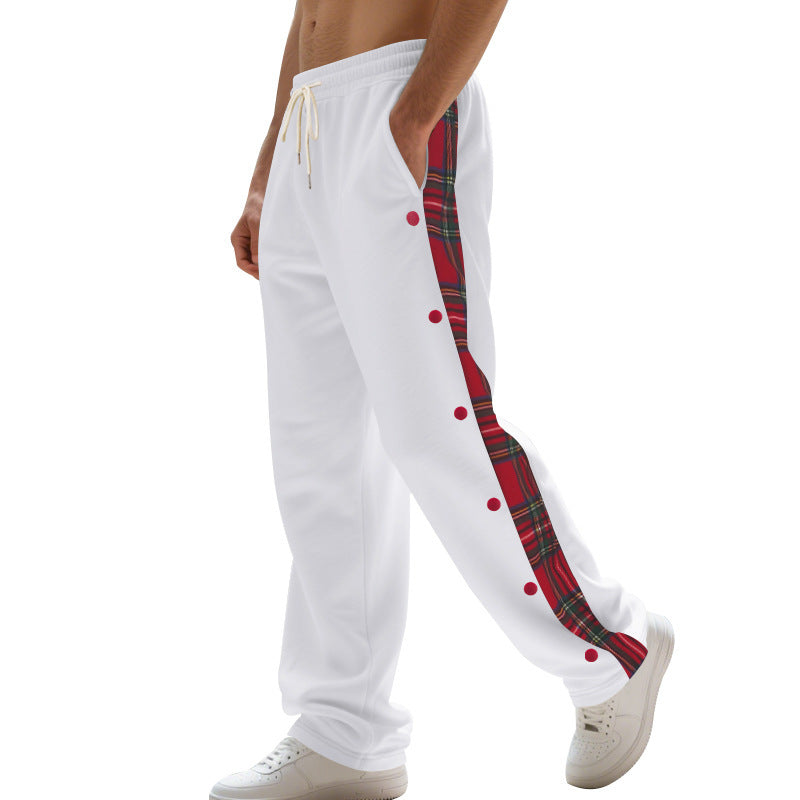 Lune London men's athletic leisure pants with snap details