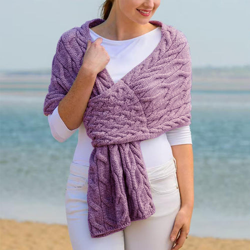 Knot scarf for women with structured twisted pattern Lune London