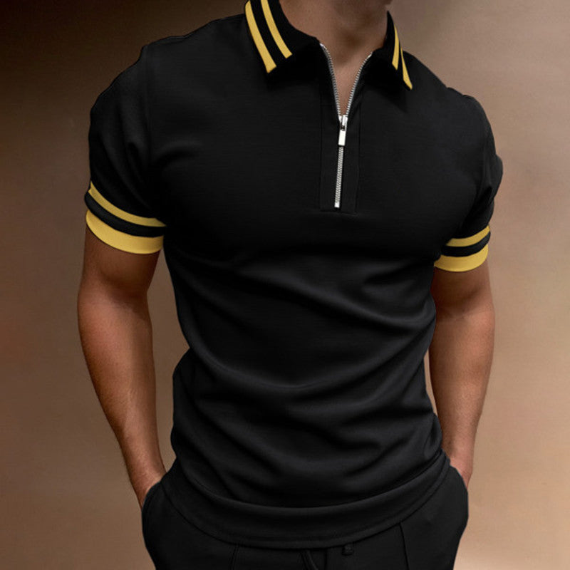 Men's Short Sleeve Zip Polo Chic Style and Fashion