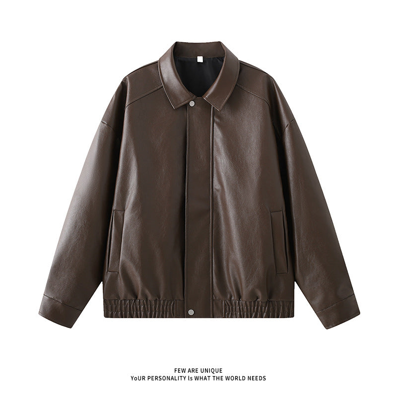 Elegant faux leather jacket for men with elastic waist Lune London