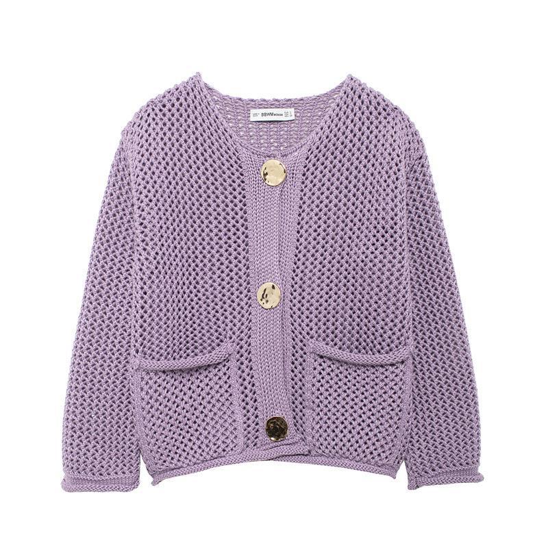Lady cardigan with a breathable knit structure and practical pockets Lune London