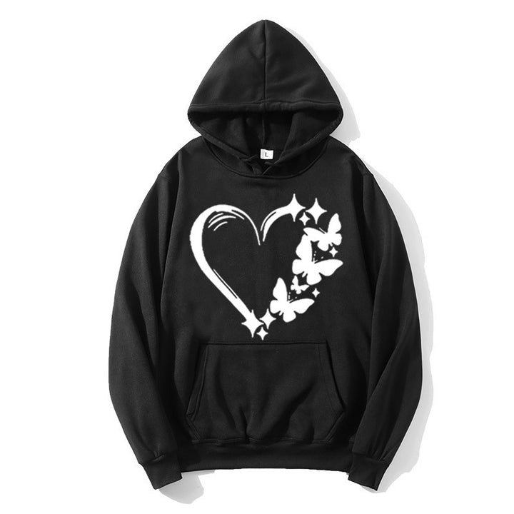 Women's hoodie with creative heart and butterfly design Chic & Stil
